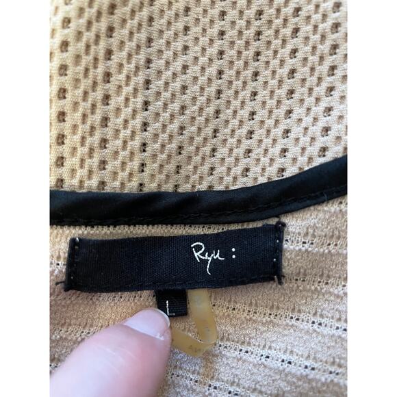 Anthropologie RYU Dress Large Lace Black Beige Lined Style RDA3635-F4T3 Zip Back - Picture 5 of 10